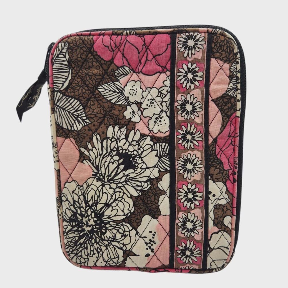 Vera Bradley Mocha Rouge Tablet E-Reader Sleeve Case Retired Pink Brown Floral